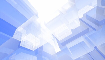 Abstract architecture rendering 3d illustration © Yurii Andreichyn