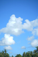 the beauty of white clouds in the blue sky during the day.    