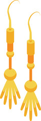 Golden earrings icon isometric vector. Gold mine. Work cave