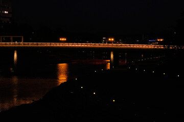 ライトアップされた橋　桜城橋