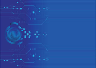 Technology concept. Digital internet communication blue background. Connection hi-tech vector design. 