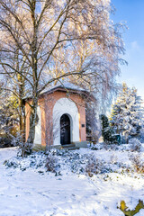 Broichhofkapelle auf dem Rodderberg bei Bonn im Winter