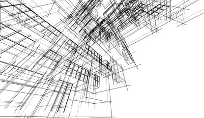 Modern architecture building vector 3d illustration