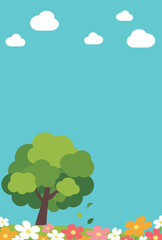 Obraz premium 背景イラスト_樹木