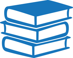 Book icon, textbook icon blue vector