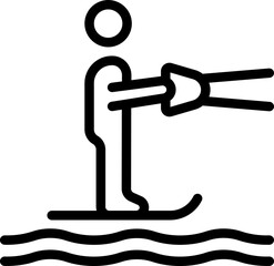 Recreation water ski icon outline vector. Sea fun. Surfer board