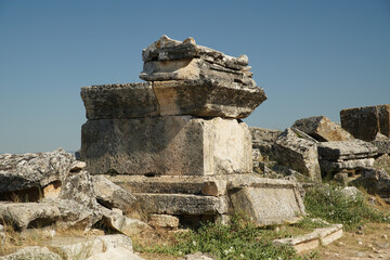 Naklejka premium Tomb at Hierapolis Ancient City, Pamukkale, Denizli, Turkiye
