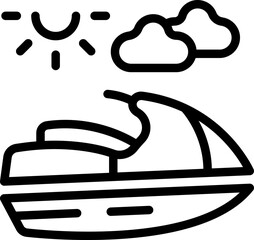 Jetski icon outline vector. Water ski. Surfer pool