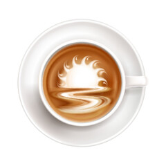 Latte Art Sun Composition