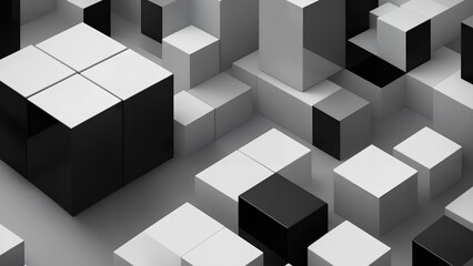 black and white abstract geometric background, generative ai