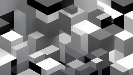 black and white abstract geometric background, generative ai
