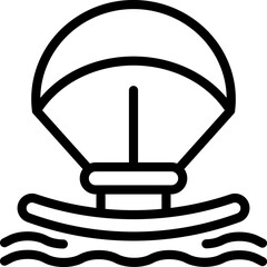 Water kitesurfing icon outline vector. Summer extreme. Kite board