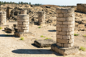 Ruins at Al-Baleed Archaeological Park, Frankincense Land Museum. Salalah, Oman.