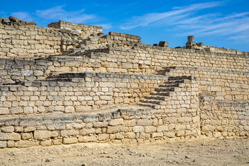 Ruins at Al-Baleed Archaeological Park, Frankincense Land Museum. Salalah, Oman.