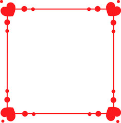 Square frame with hearts flat icon Wall decor element