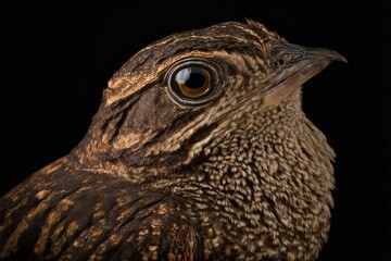 Fototapeta premium Close up of a Great eared nightjar (Lyncornis macrotis). Generative ai. 