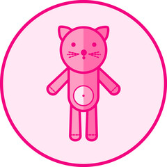 Obraz na płótnie Canvas Cat. Pink baby icon on a white background, line art vector design.