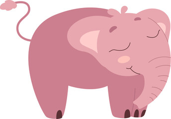 Cute mom elephant flay icon Funny animal