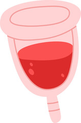 Menstrual cup flat icon Female hygiene