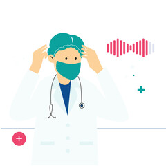 Fototapeta premium Operation Preparation Medical Color 2D Illustration