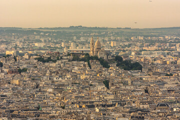 Fototapeta premium Paris, the famous capital of France captured at sunset