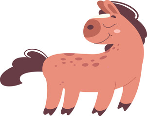 Cute horse mother flat icon Funny animal