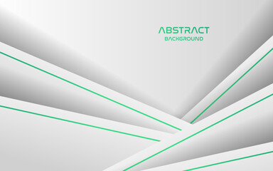 abstract white green line color with overlap layers background. eps10 vector