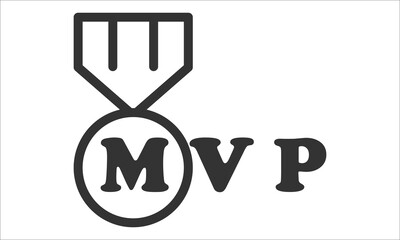 MVP letter logo design in illustration. Vector logo, calligraphy designs for logo, Poster, Invitation, etc.