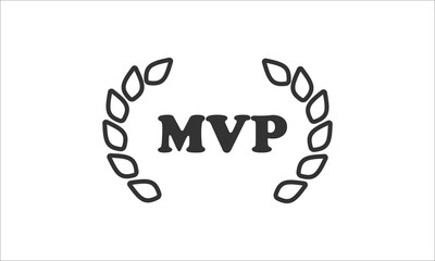 MVP Letter Initial Logo with rectangle Design Vector Illustration