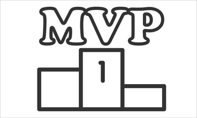 MVP letter logo design in illustration. Vector logo, calligraphy designs for logo, Poster, Invitation, etc.