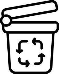 Recycle can icon outline vector. Cotton plastic. Health cotton