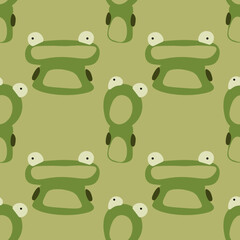 Cute Frog  vector ilustration seamless patern.Great for textile,fabric,wrapping paper,and any print.Vintages style.