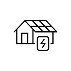 Home renewable energy line icon