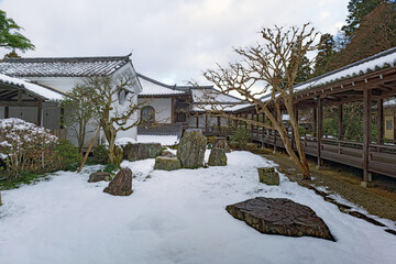 京都 南禅寺 方丈六道庭の雪景色