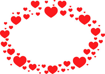 Circle frame with small hearts flat icon Wall decor