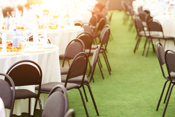 table served for the celebration in the restaurant.