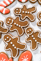 Christmas gingerbread cookies with royal icing