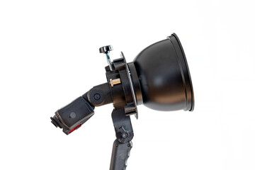 A reflector for photographing complete with a flash on a white background