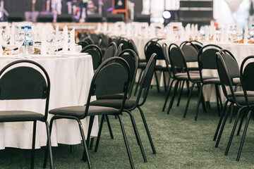 Banquet hall of the restaurant before the reception