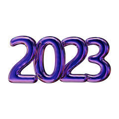 Number 2023 new year 3d render