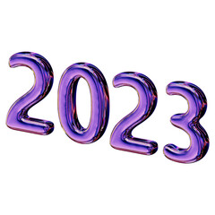 Number 2023 new year 3d render
