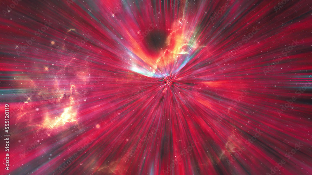 Poster cosmic space and stars, cosmic abstract background and red light effect. beautiful galaxy.