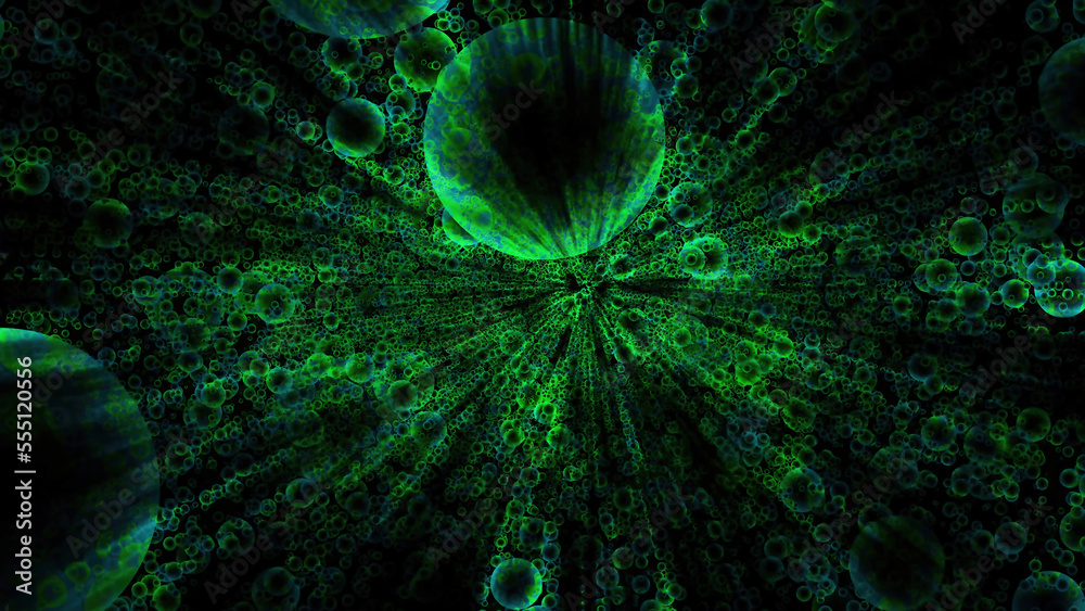 Poster abstract background with beautiful green cicles.