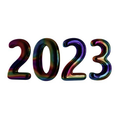 Number 2023 new year 3d render