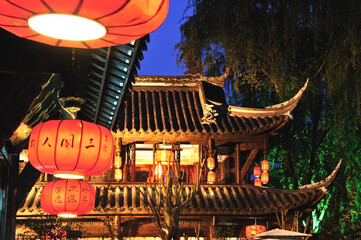 The decorative Chinese lamp building, which the decorative lights.