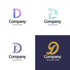 Letter D Big Logo Pack Design. Creative Modern logos design for your business. Vector Brand name illustration