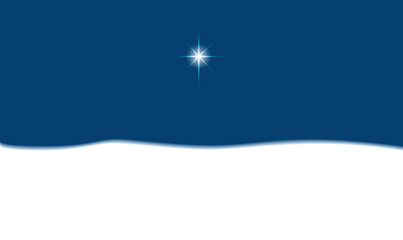 Christmas star over snow snowdrifts