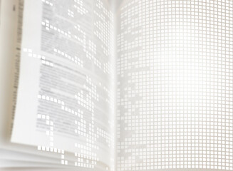 Book digitization concept. Transition from paper to computer.