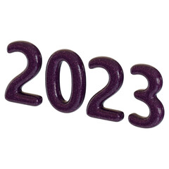Number 2023 new year 3d render