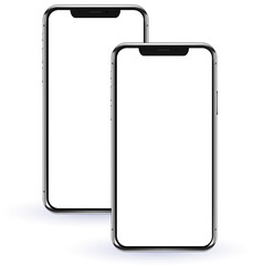 Two smartphone mock ups template isolated png